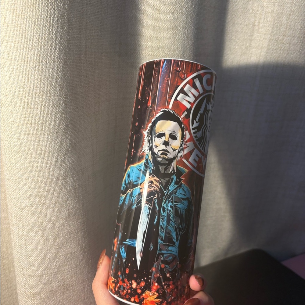 Graphic Tumbler with Horror Design